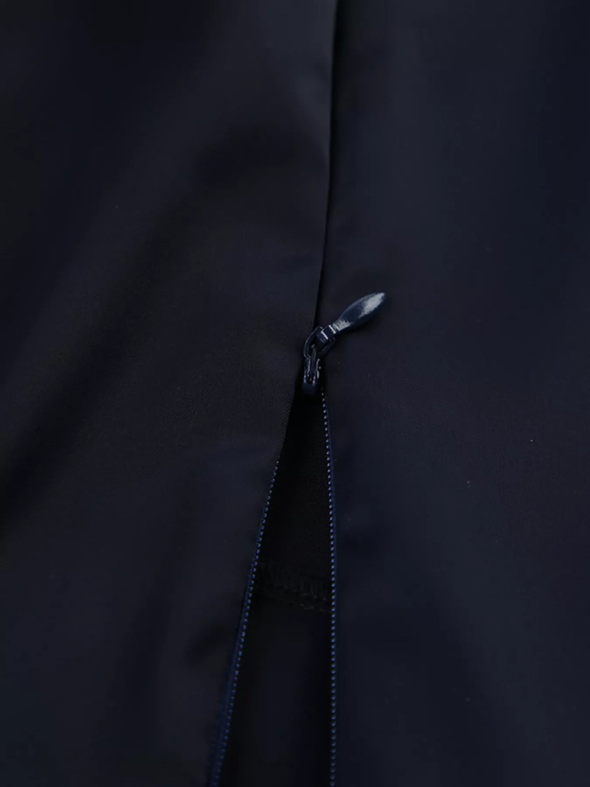 Dark Navy mock neck flounce sleeve dress flat lay