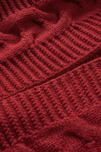 Cable-Knit Open Front Cardigan - Fashorio