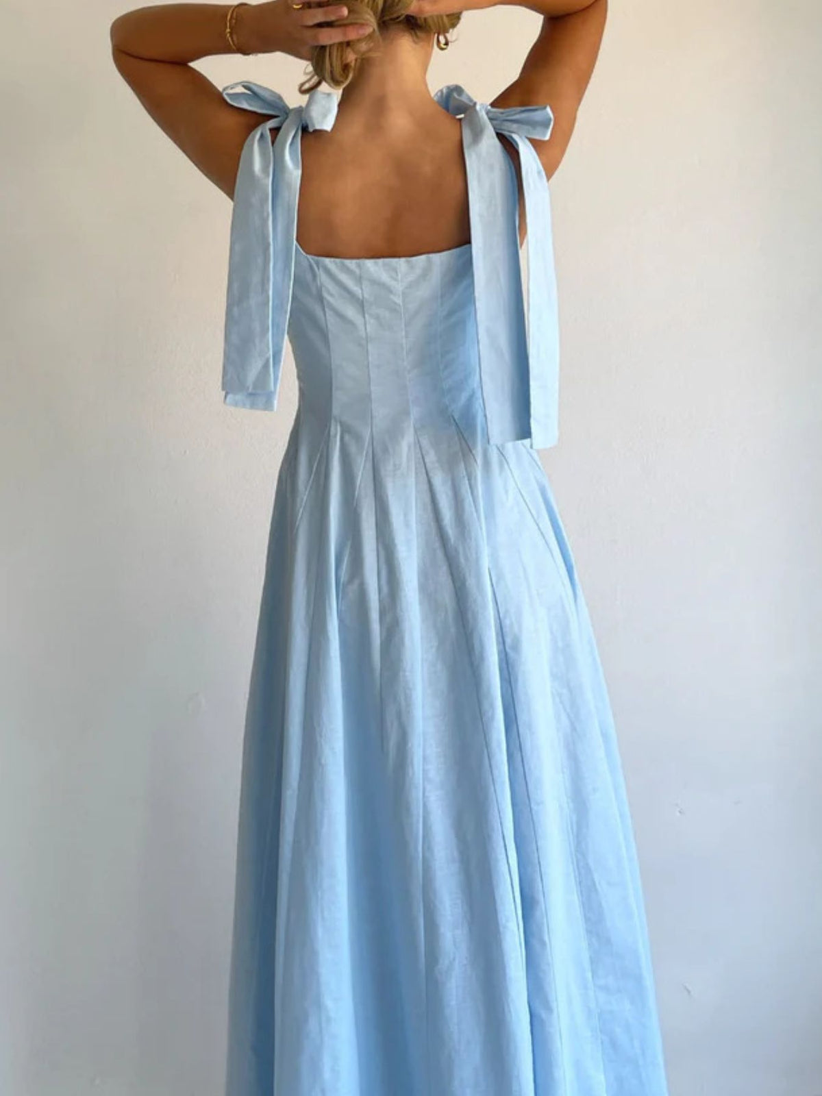 Gradient tie shoulder maxi dress full length view