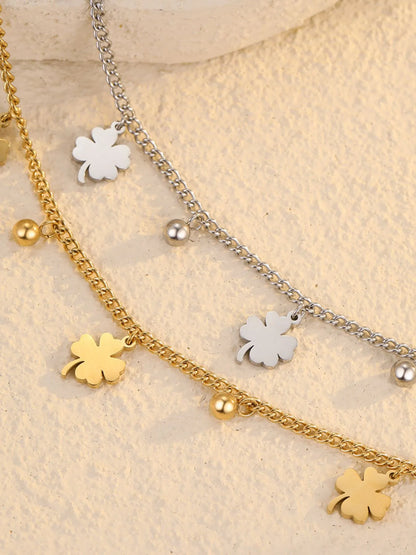 Stainless Steel Four Leaf Clover Bracelet - Fashorio