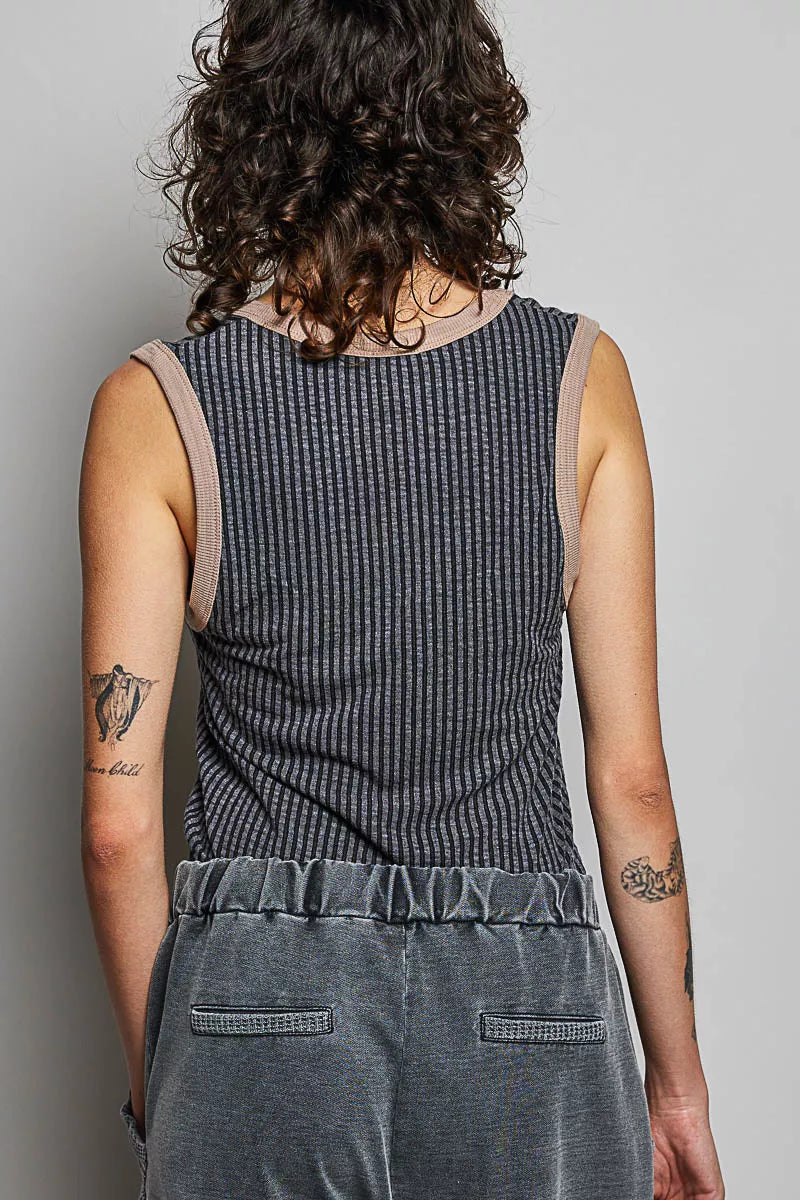 Ribbed knit close up