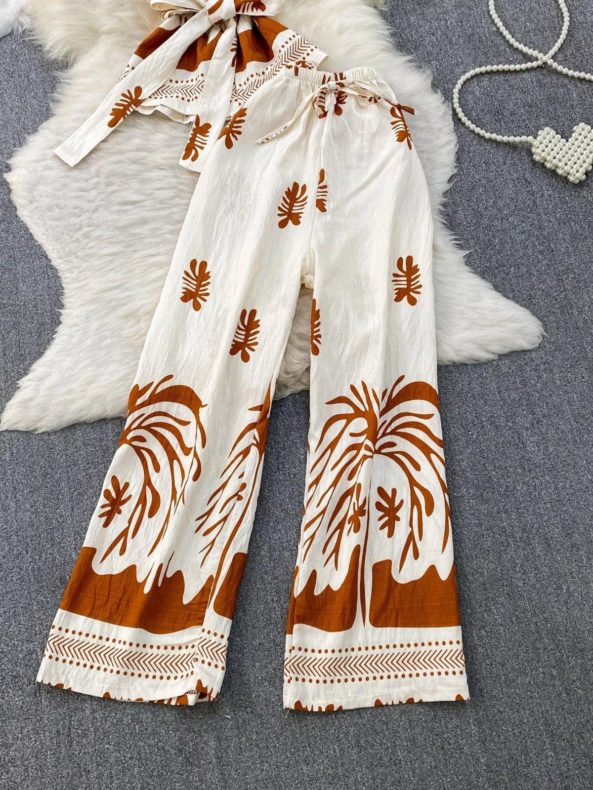 Sleeveless Top and Wide Leg Pants Set, view 11