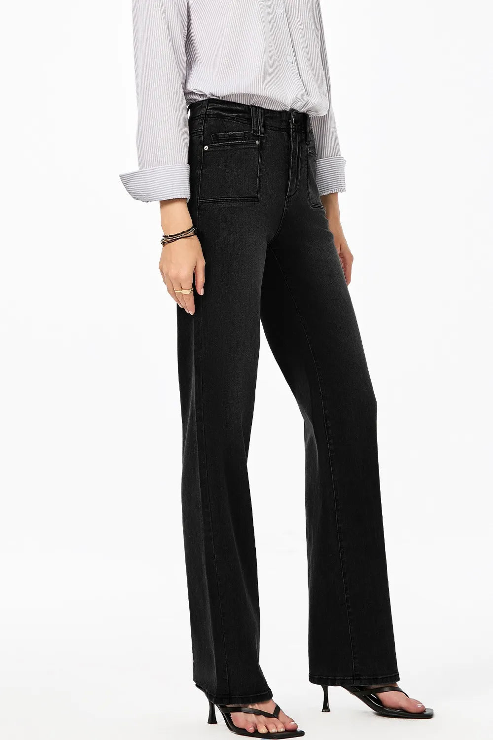 High Waisted Vintage Wash Wide Leg Jeans, view 27
