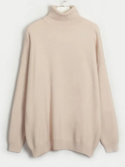 Turtleneck Long Sleeve Top and Drawstring Pants Sweater Set - Fashorio