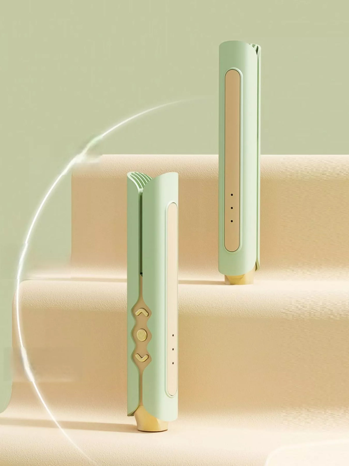 Hair straightener held in hand