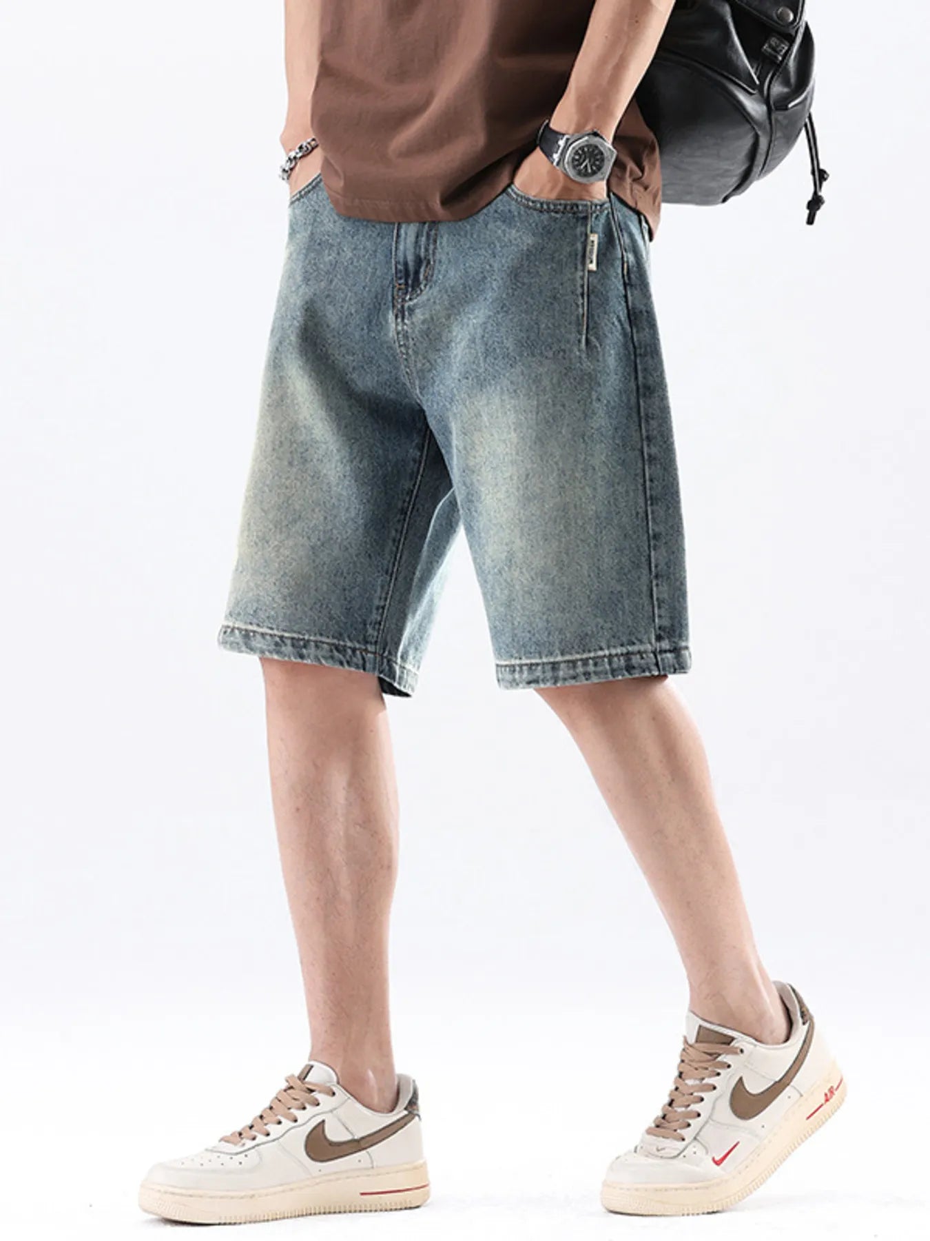 Men's Wide Leg Denim Shorts - Fashorio