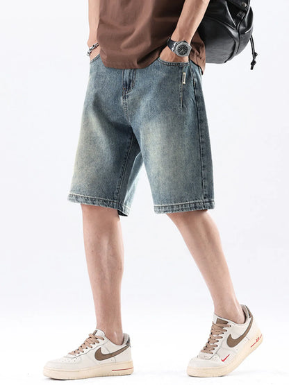 Men's Wide Leg Denim Shorts - Fashorio
