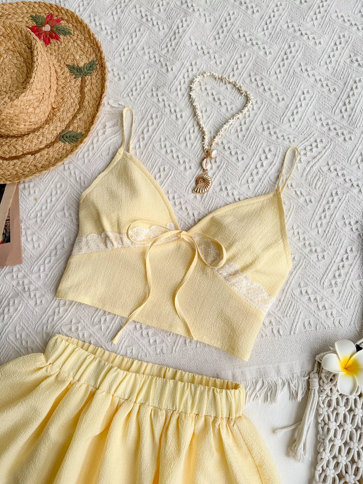 Smocked cami and skirt set full look