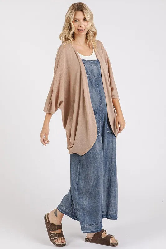 Mittoshop Open Front Batwing Sleeve Cardigan - Fashorio