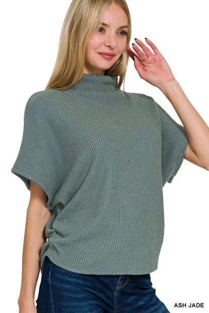 Zenana Mock Neck Top and Pants Sweater Set - Fashorio