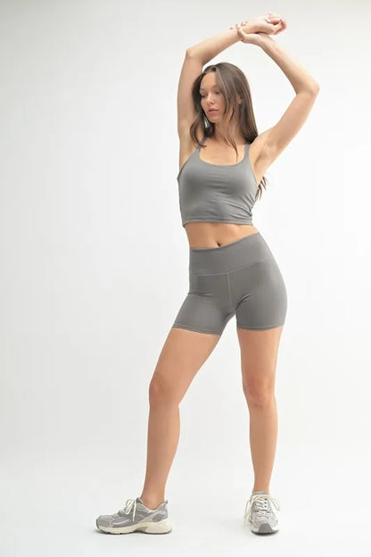 MONO B Venice Cloud Light Crisscross Sports Bra - Fashorio
