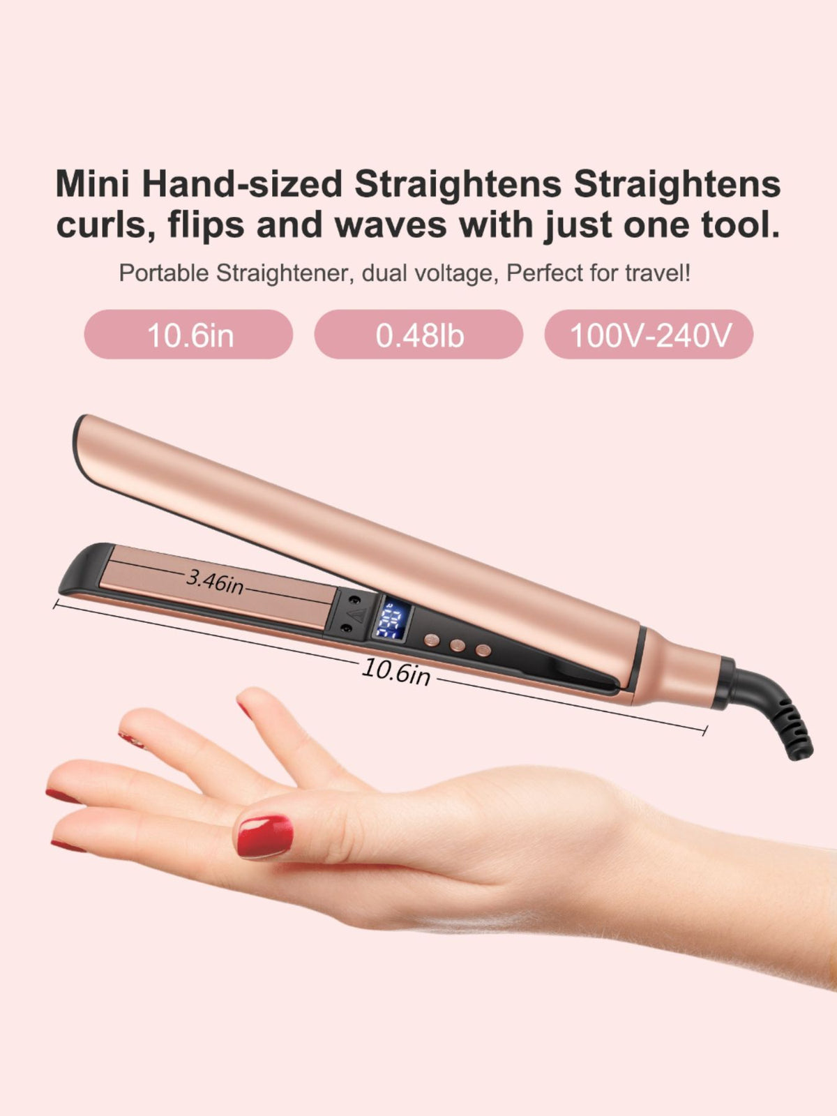 Straightener side profile view