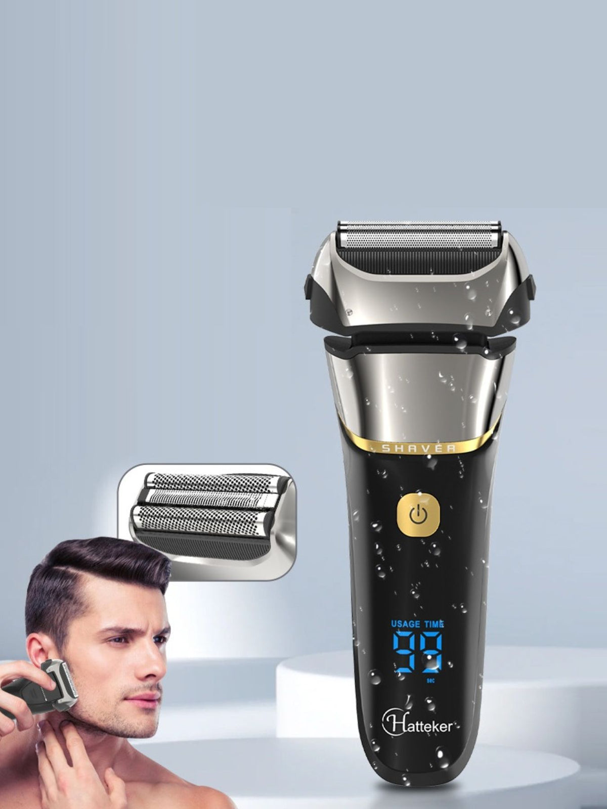 Foil shaver LED display lit