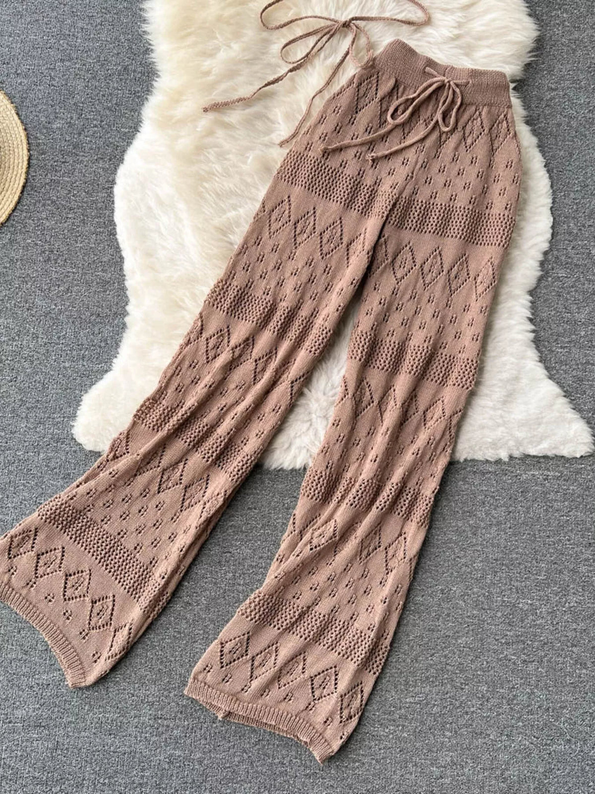 Crochet set in khaki colorway