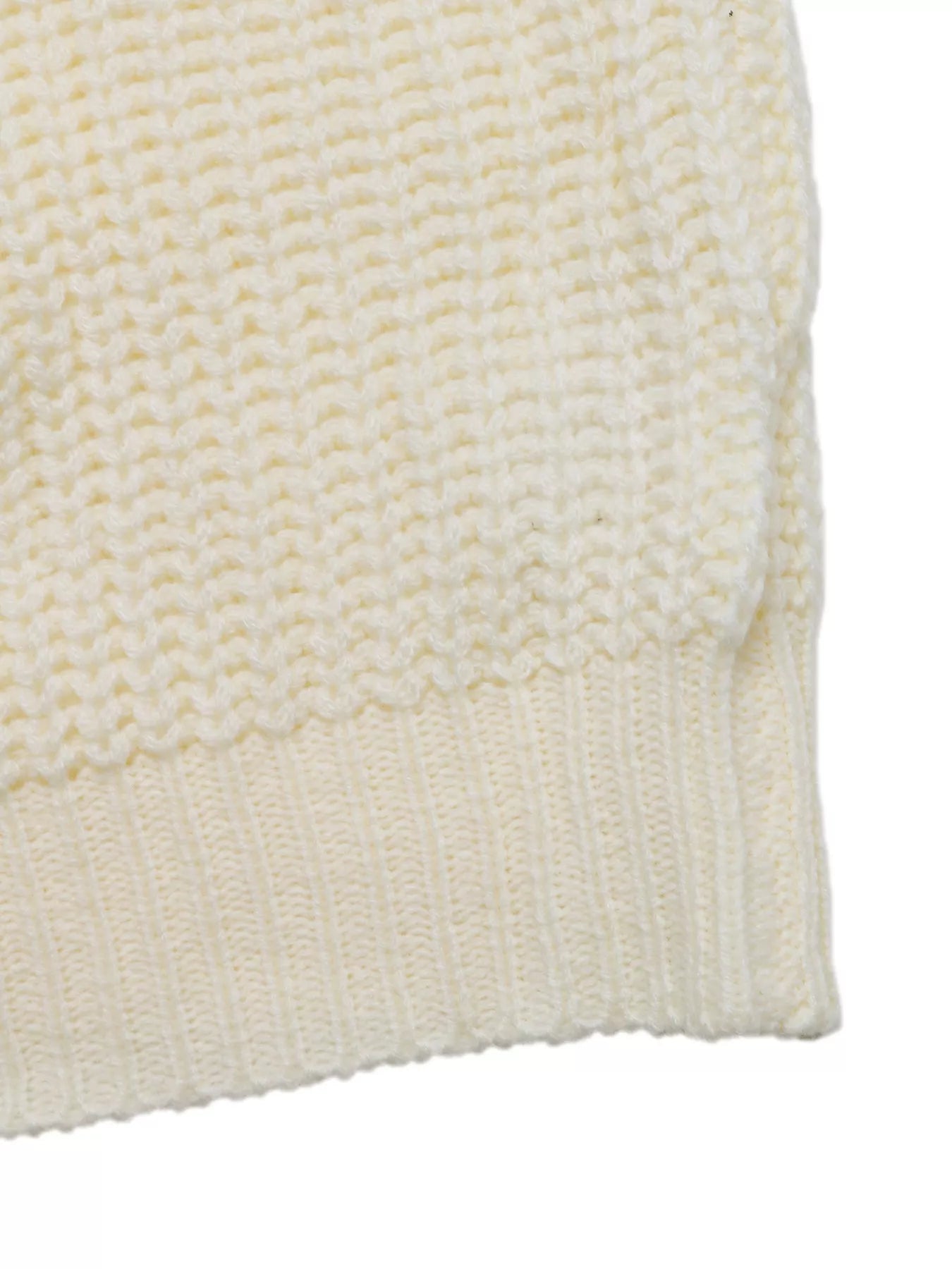 Openwork V-Neck Long Sleeve Sweater - Fashorio