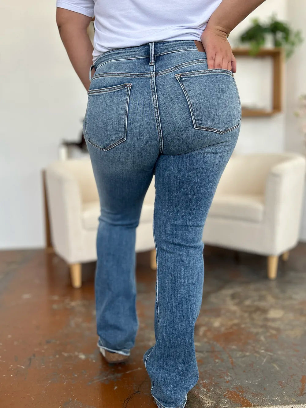 Judy Blue Mid Rise Straight Jeans view 12