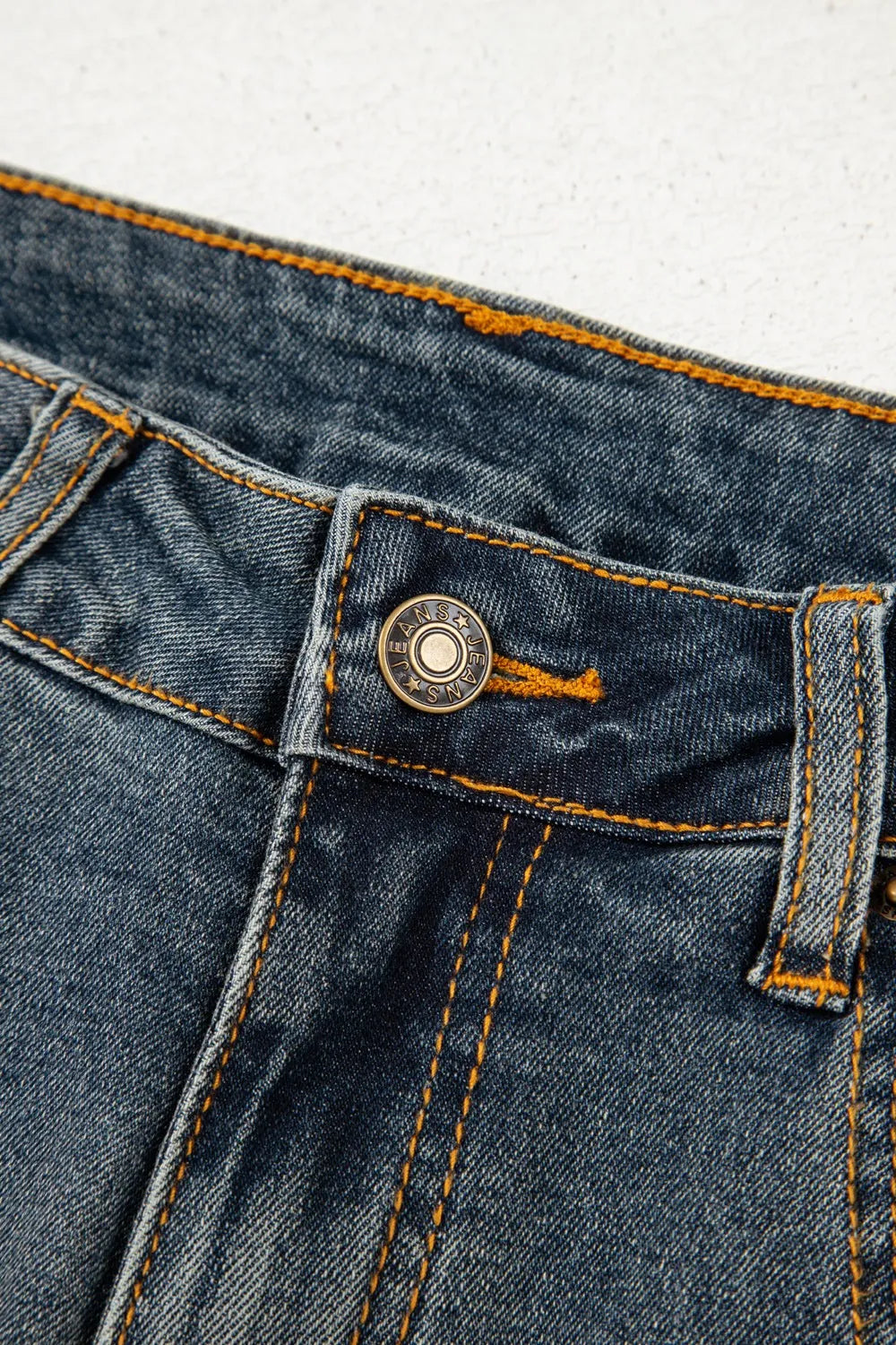 Exposed Stitching Loose Straight High Waist Jeans, view 7