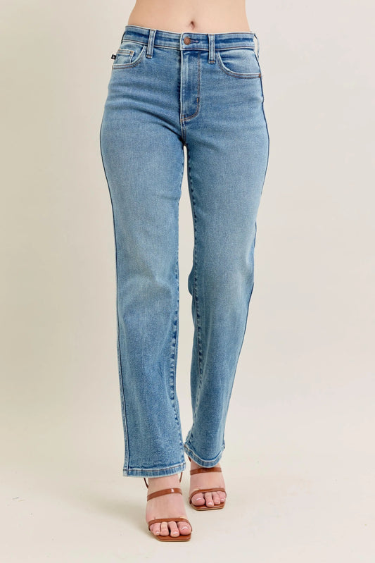 Judy Blue Full Size Hw Vintage Straight Jeans Plus Size MD - Fashorio