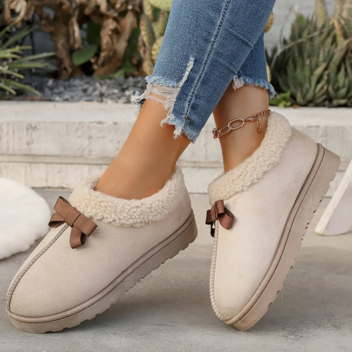 Cozy Winter Ankle Boots with Fleece Lining - Fashorio