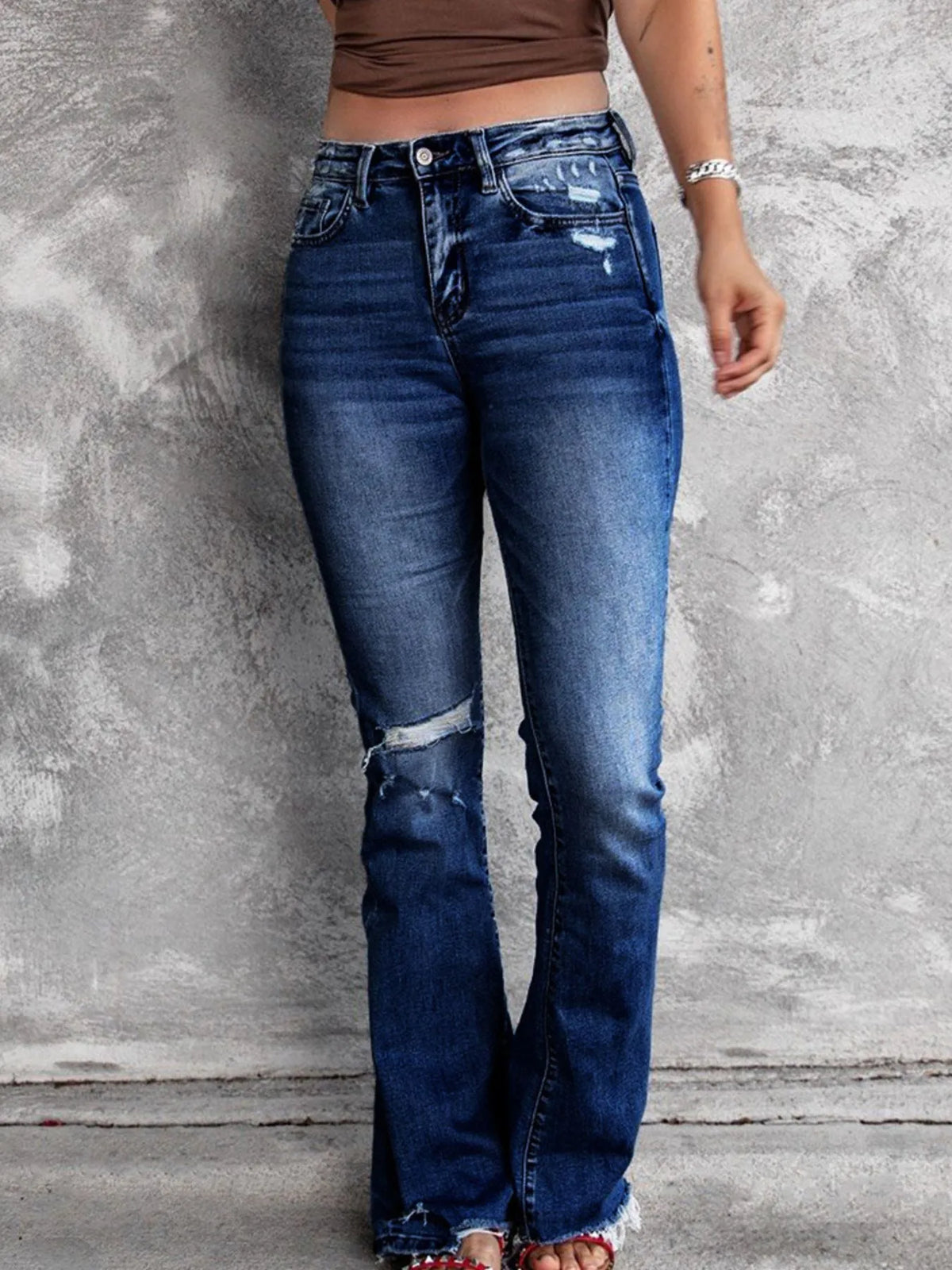 Distressed Flare Jeans, view 6