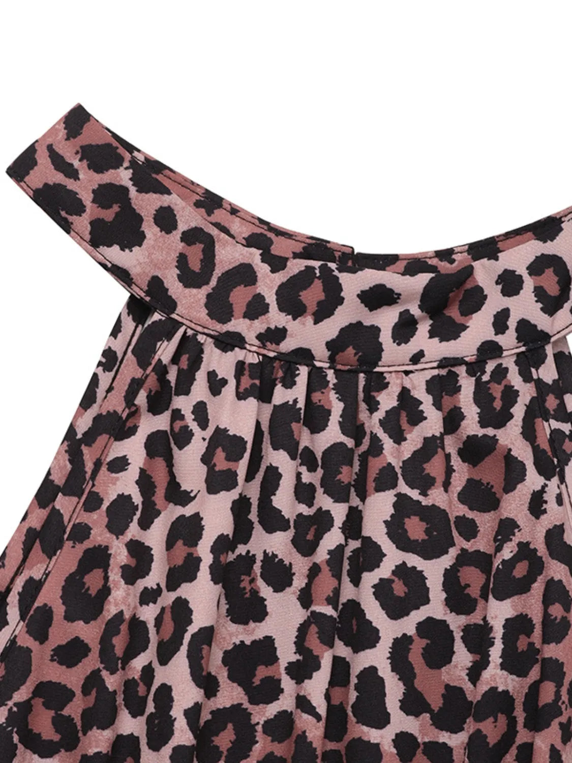 leopard butterfly grecian neck maxi dress detail view