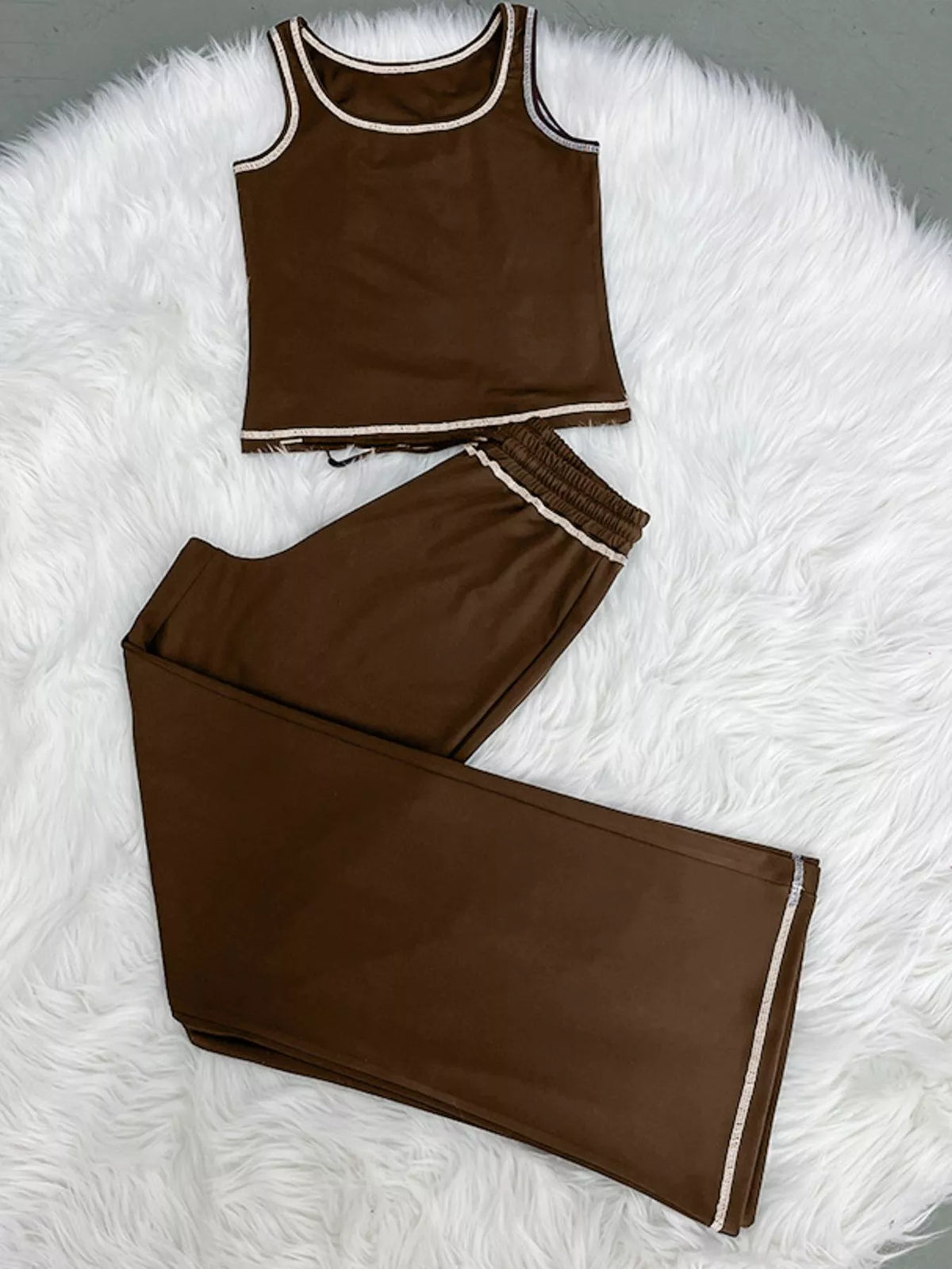 Scoop Neck Tank and Drawstring Pants Set, view 20