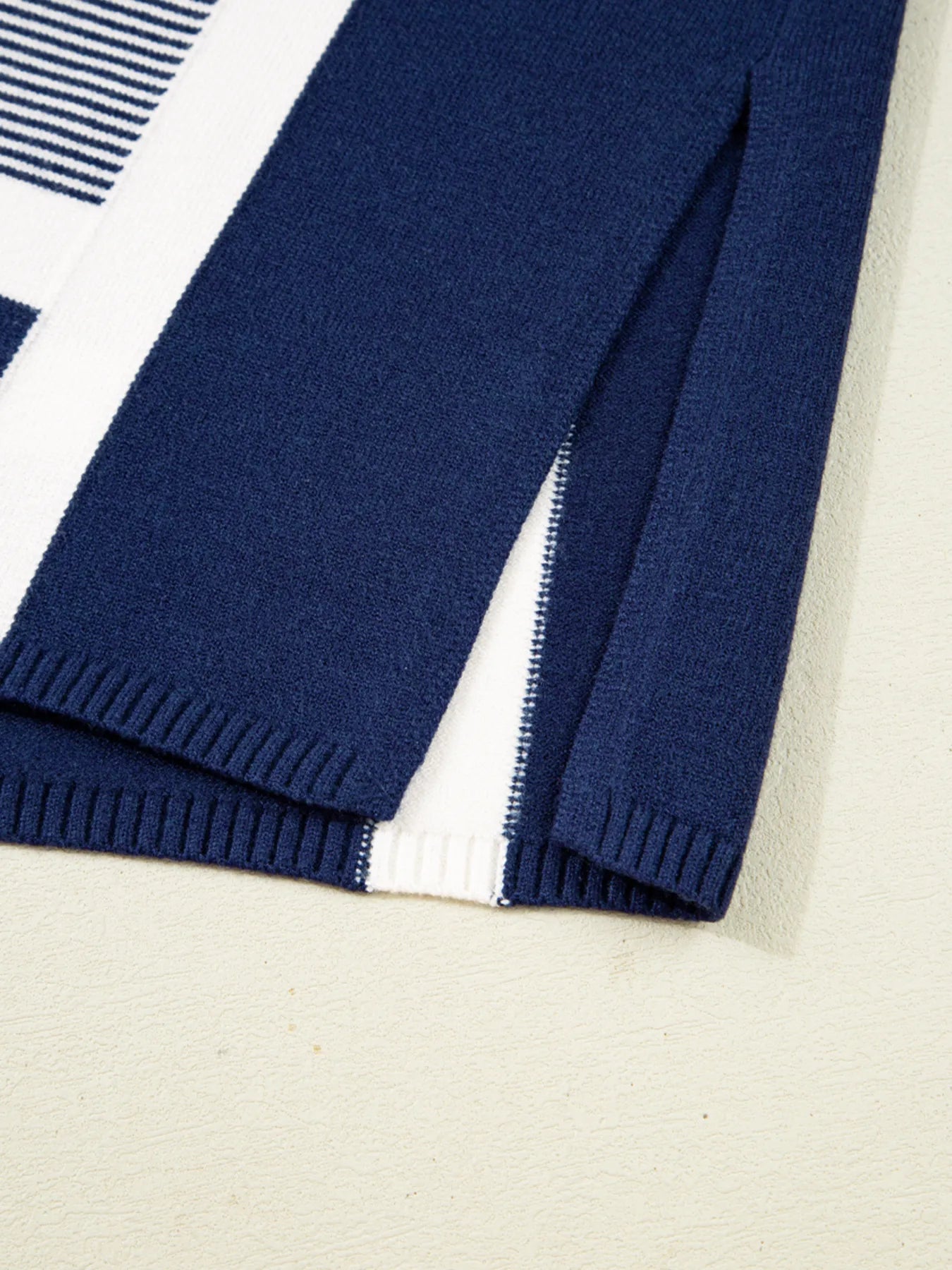 Stripe Dolman Oversize Tunic Sweater - Fashorio