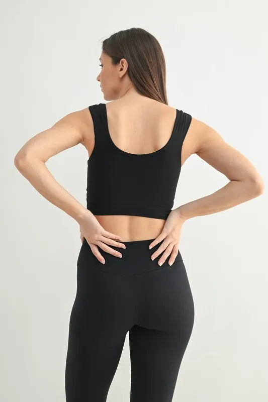 MONO B Ruched Front Active Tank - Fashorio