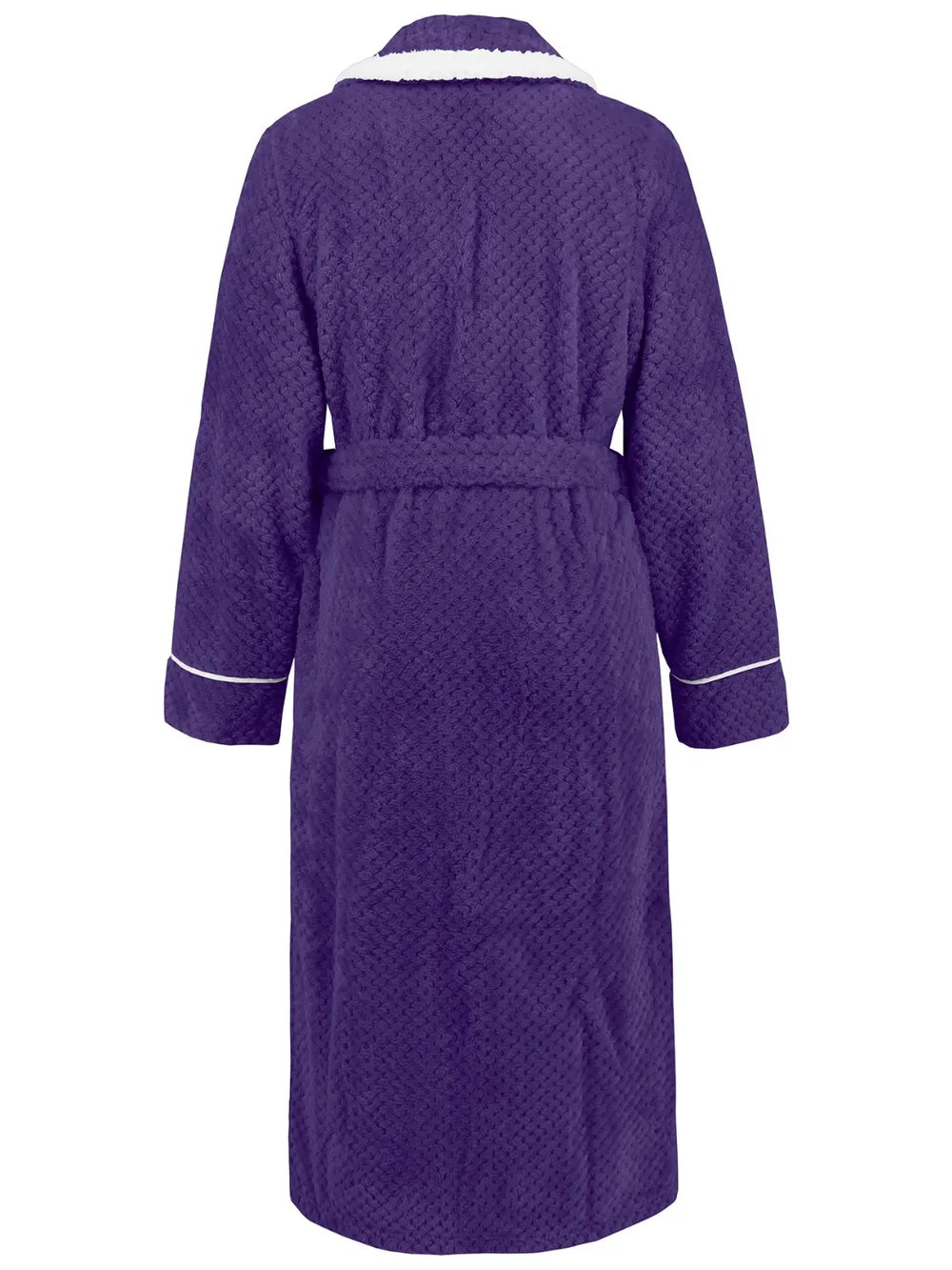 Contrast Trim Tie Waist Lounge Nightgown with Pockets - Fashorio