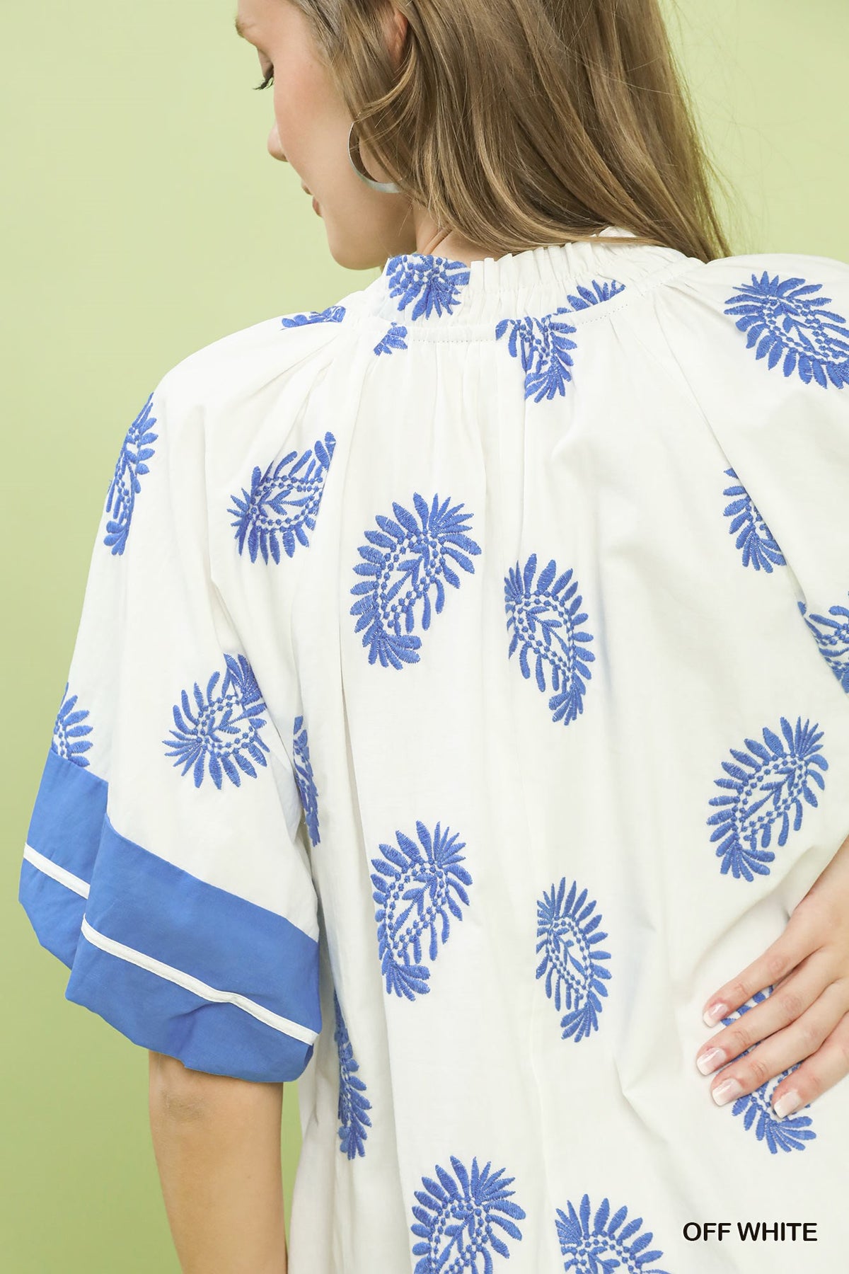 Paisley Embroidered Boho Mini Dress detail