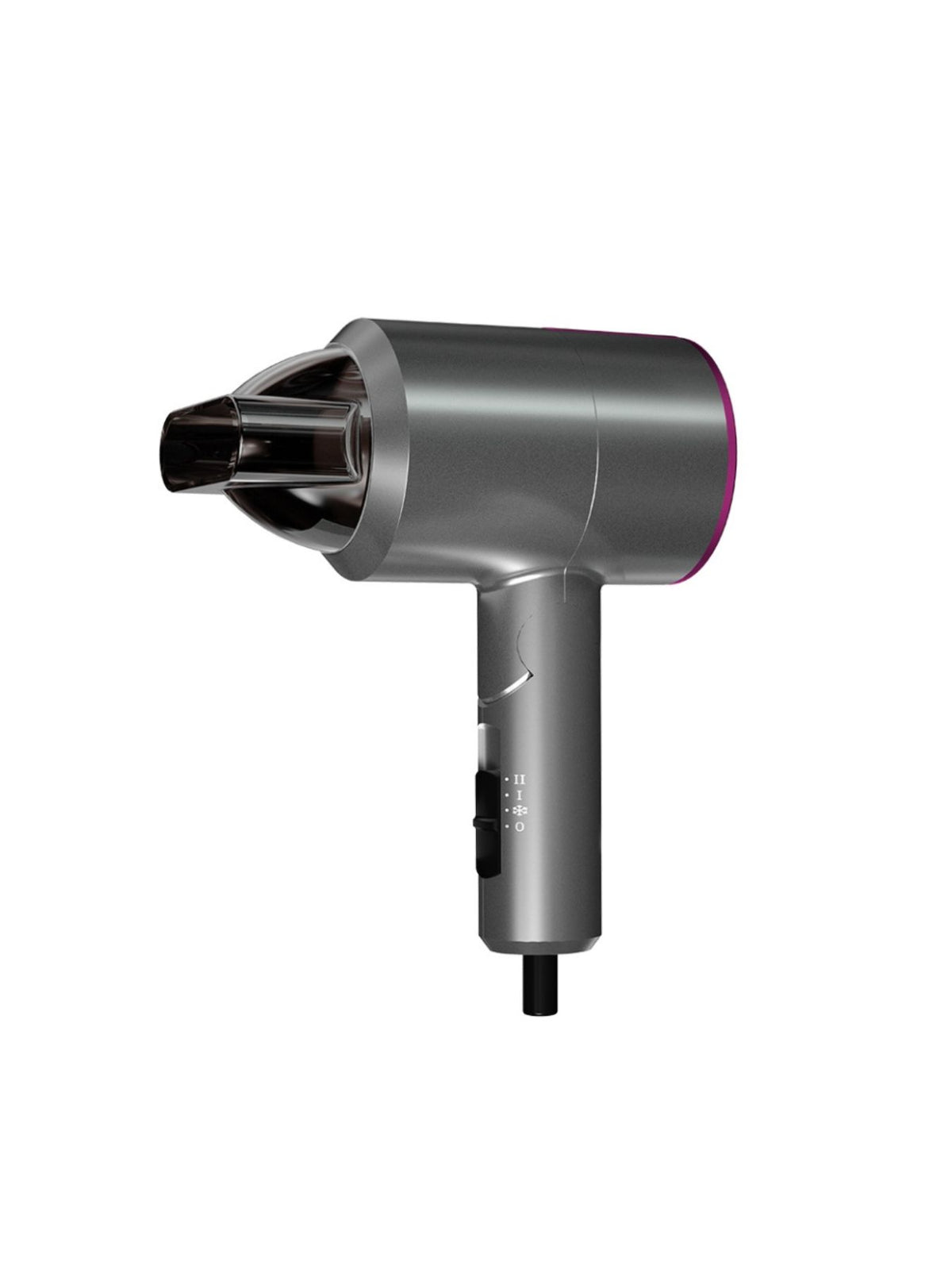 Dark gray lightweight household hair dryer