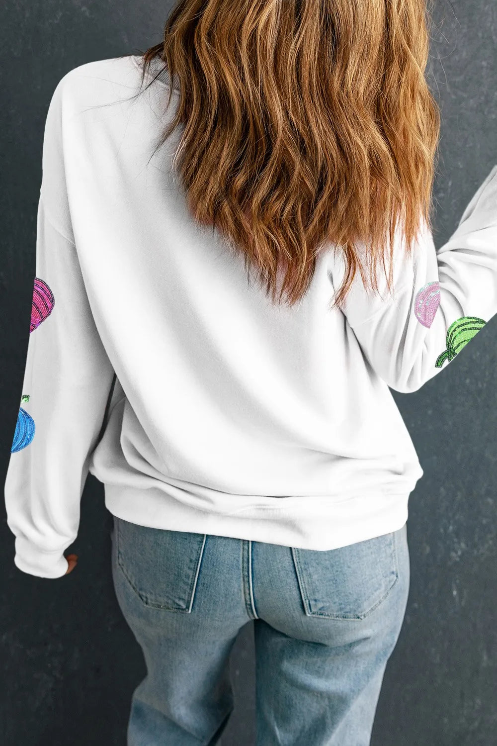 Pumpkin Round Neck Long Sleeve Sweatshirt - Fashorio