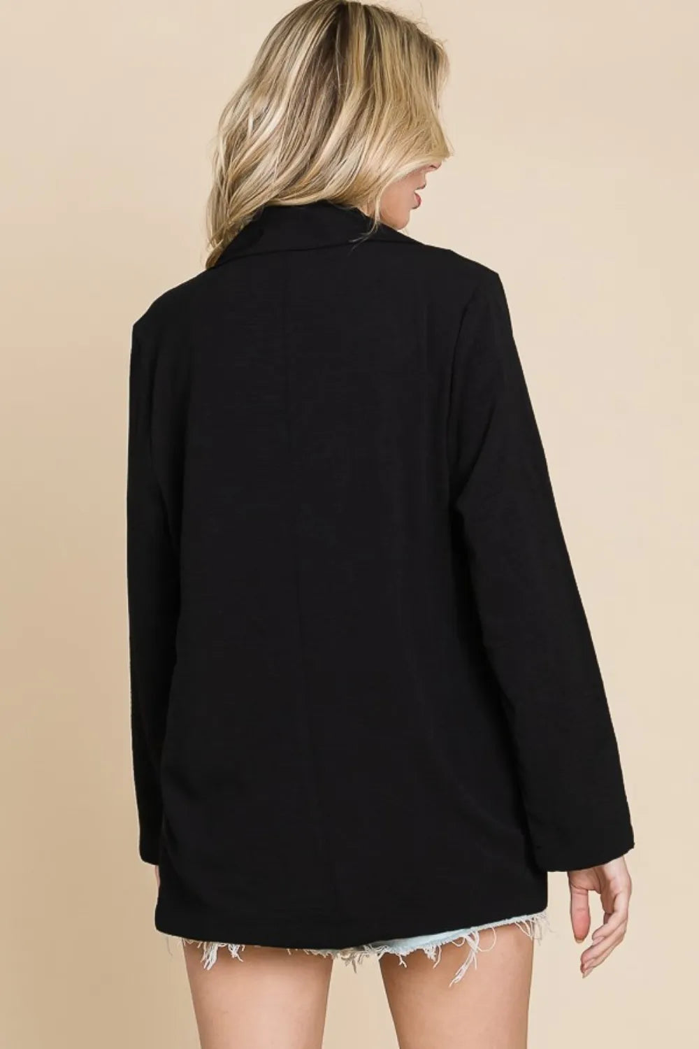 Culture Code One Button Long Sleeve Blazer with Pockets - Fashorio