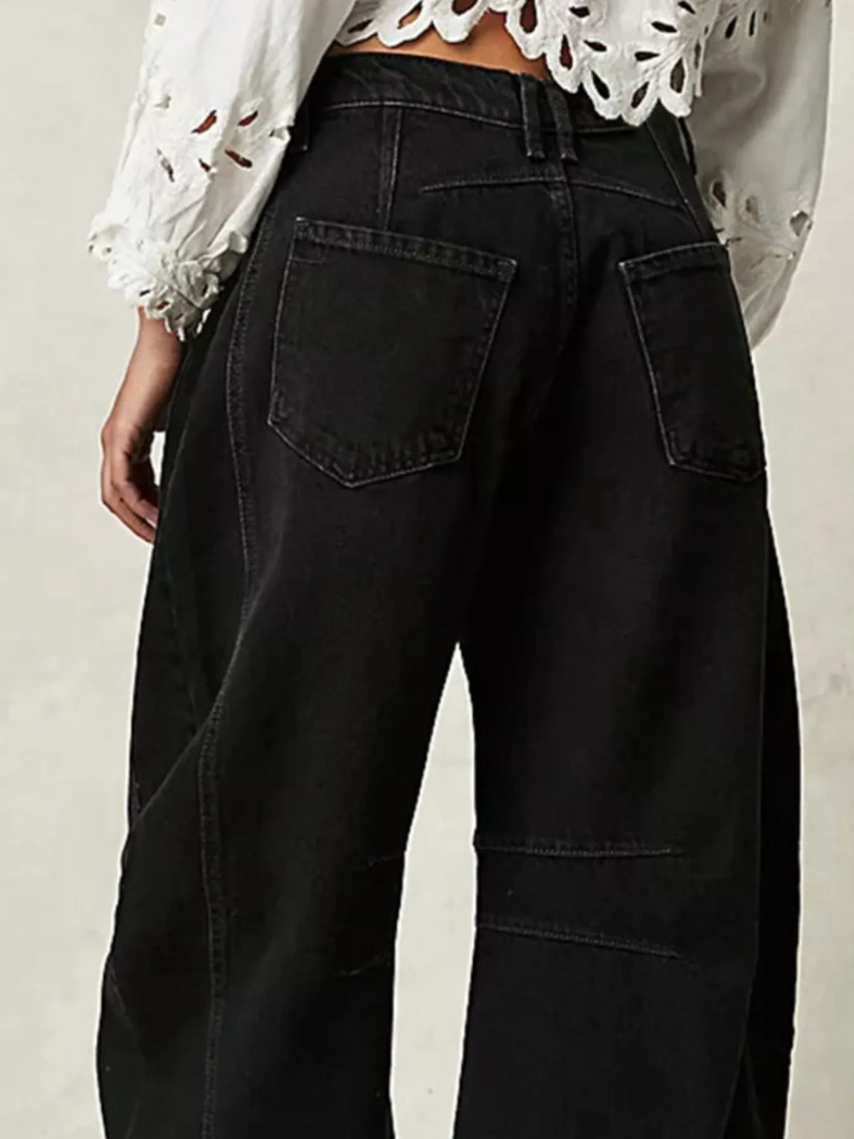 Wide Leg Relaxed Fit Denim Jeans, view 8