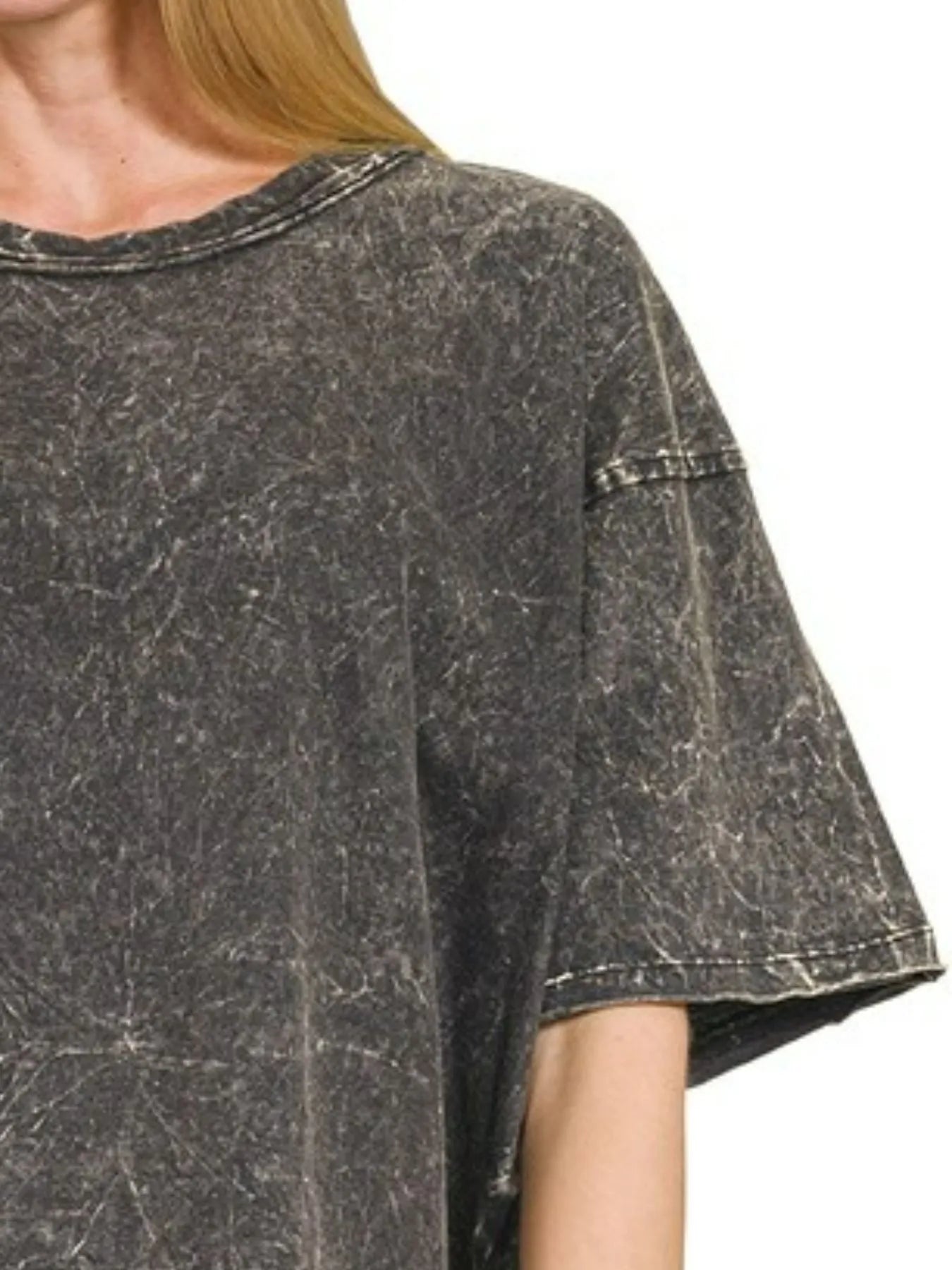 Zenana Acid Crinkle-Washed Oversized T-Shirt - Fashorio