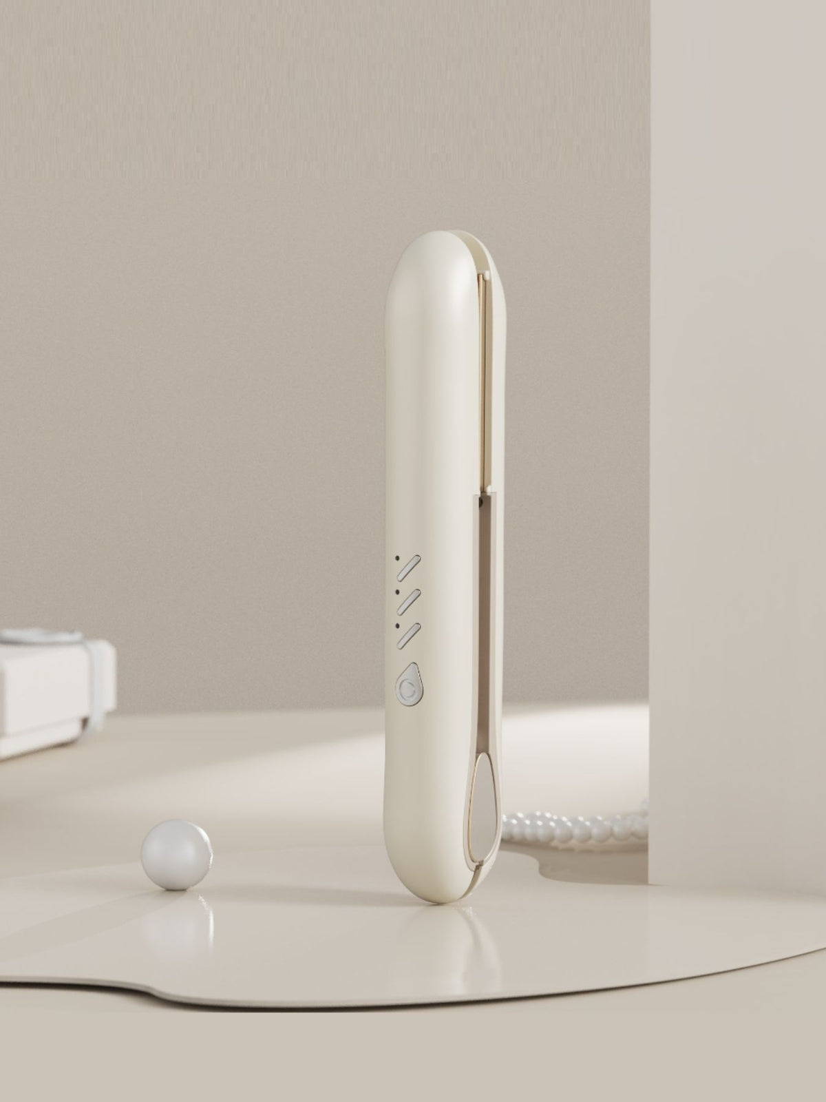 Hair straightener heated plates close up