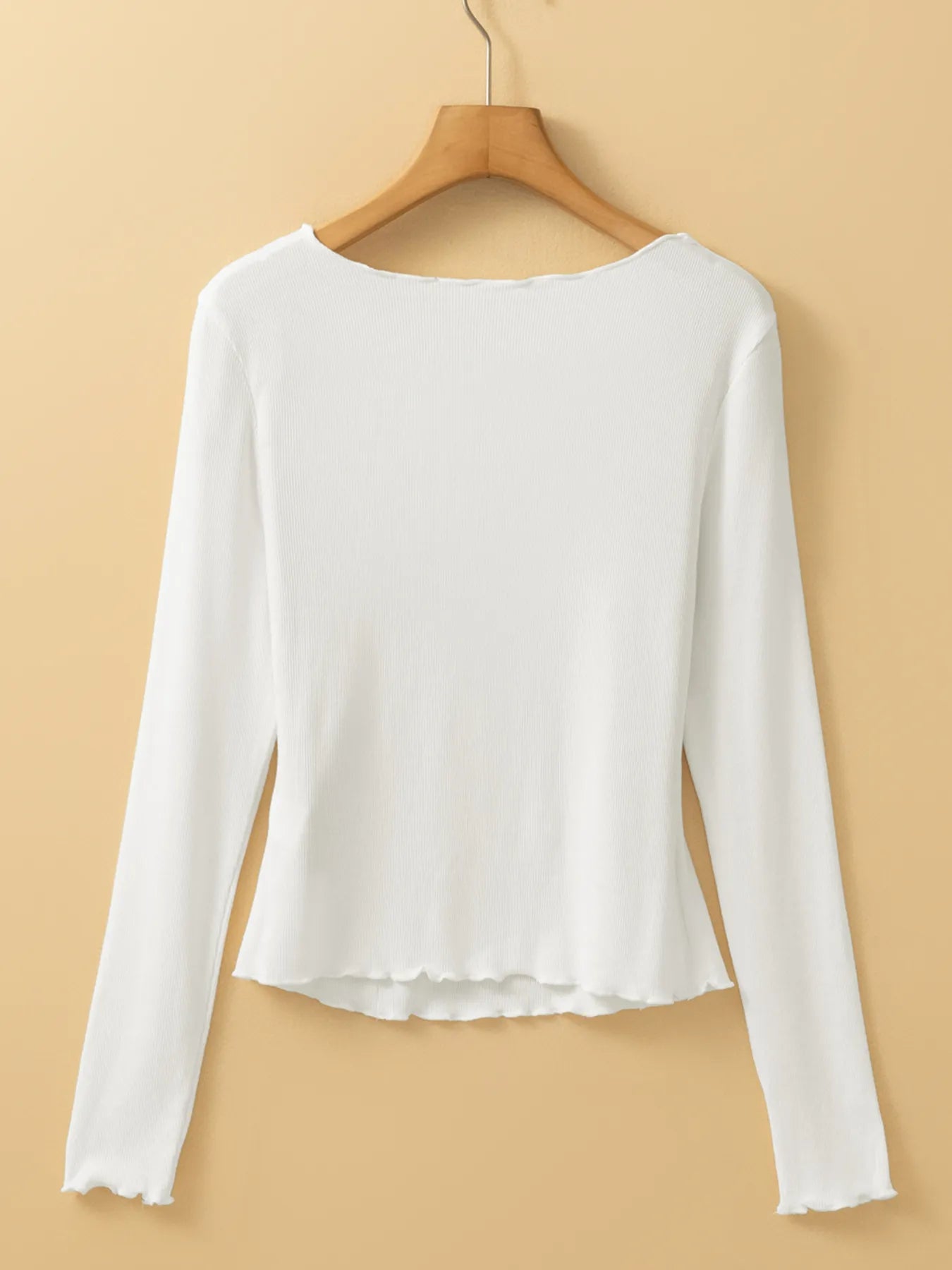 Exposed Seam Slim Fit Long Sleeve Top - Fashorio