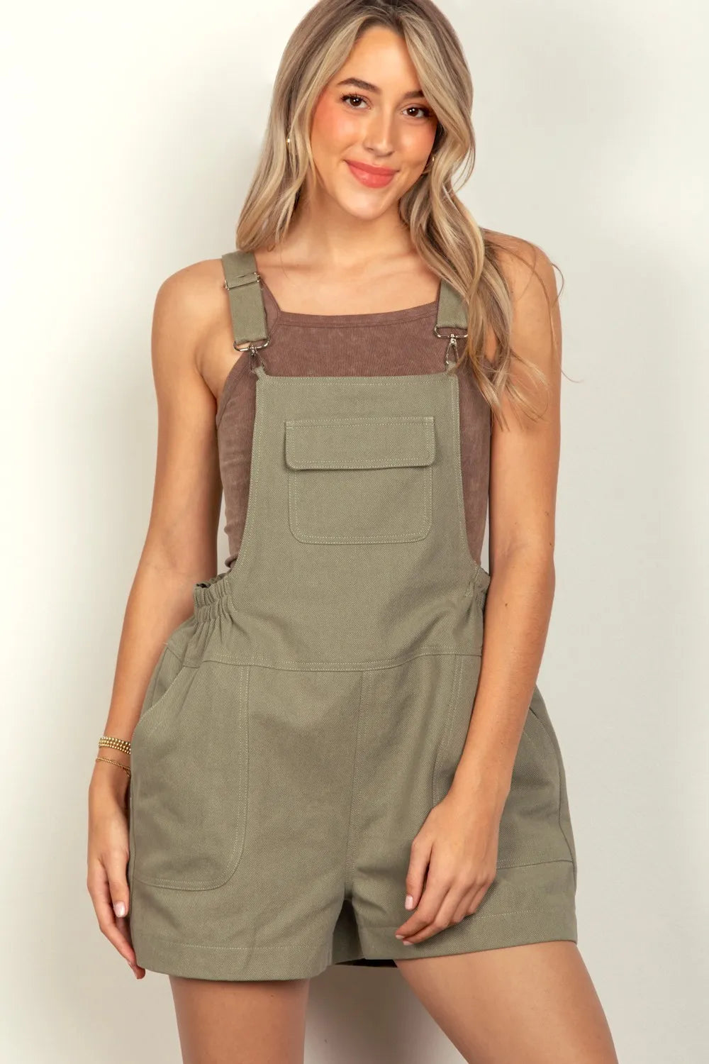 Adjustable Suspender Overalls with Pockets side view