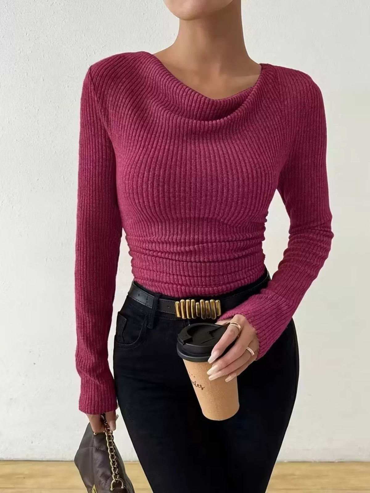Ribbed sweater color range