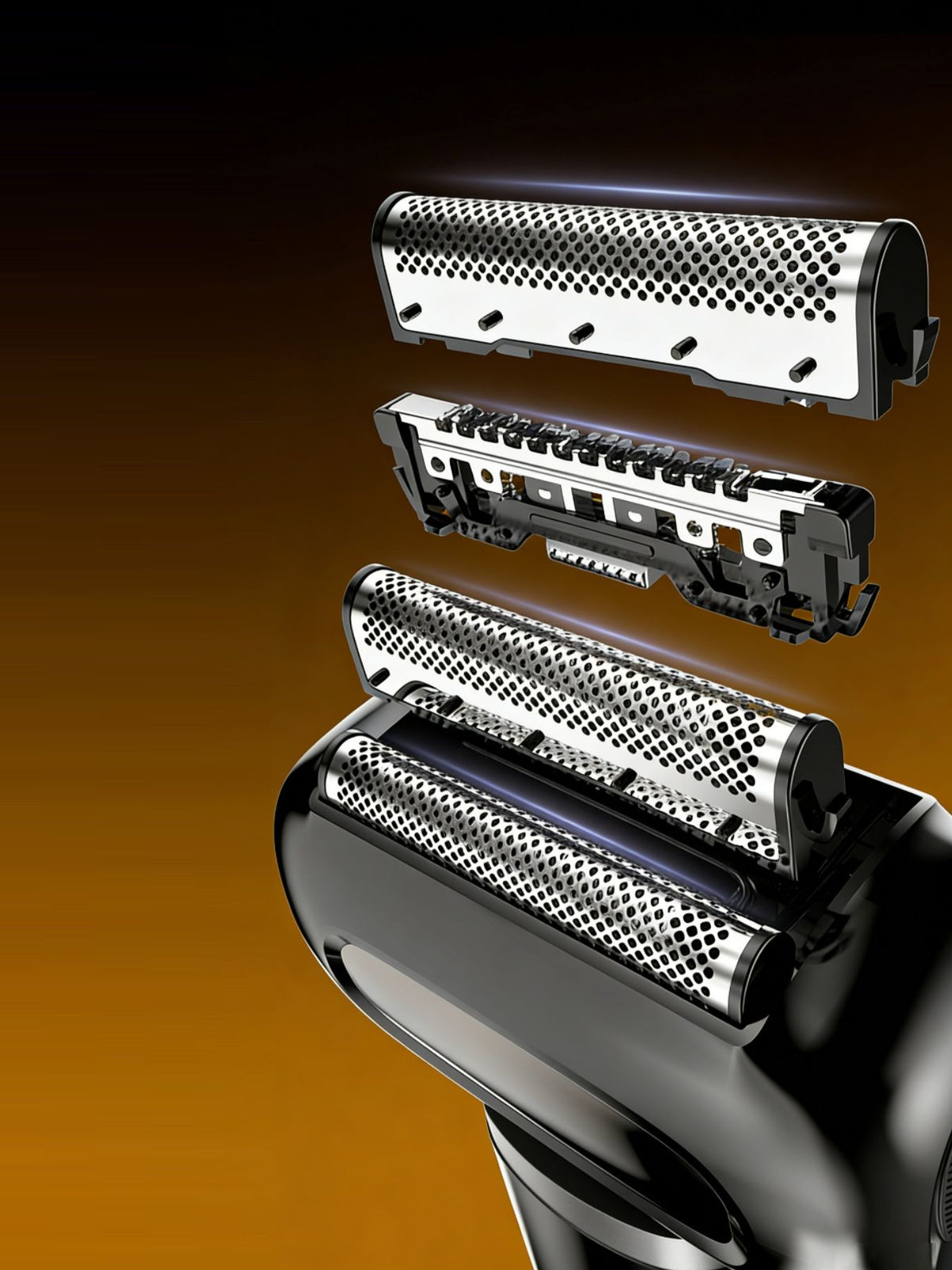 Foil shaver held in hand