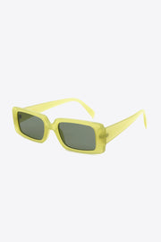 Fashorio Yellow Green / One Size UV400 Polycarbonate Rectangle Sunglasses