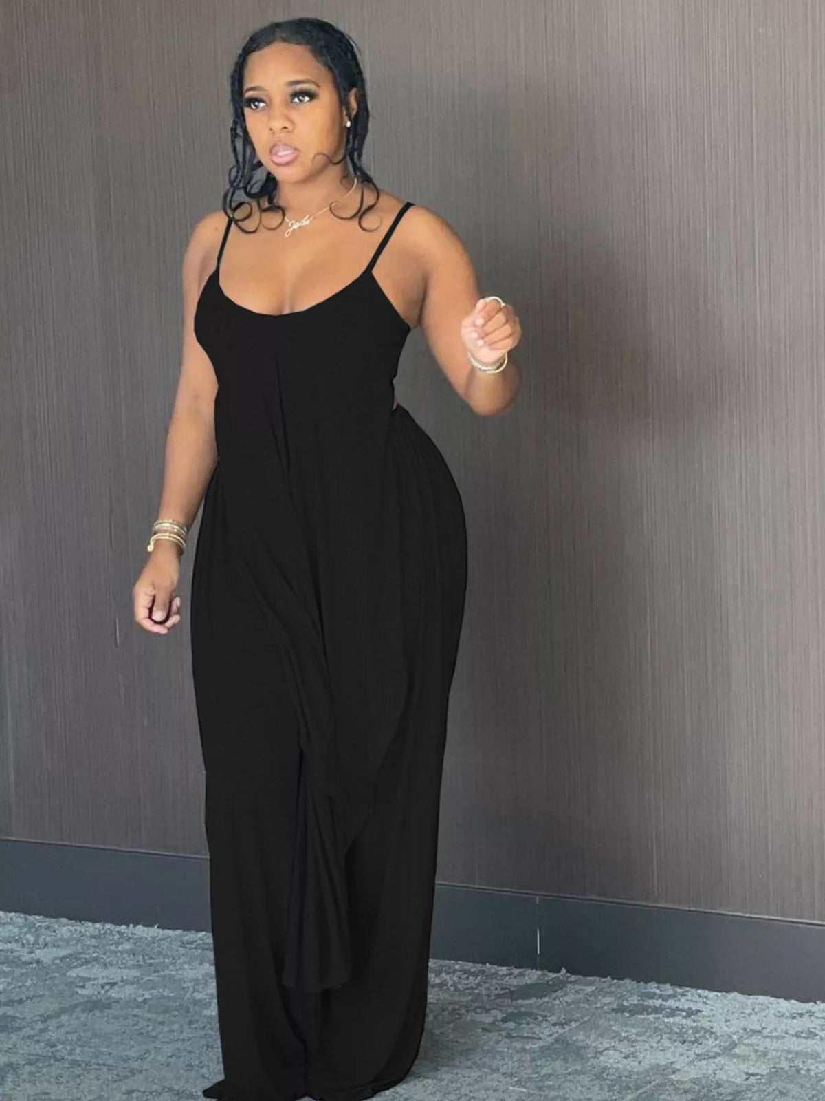 Asymmetrical Hem Cami and Pants Set, view 7
