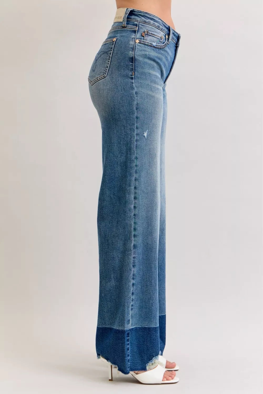 Judy Blue dark wash column jeans back view