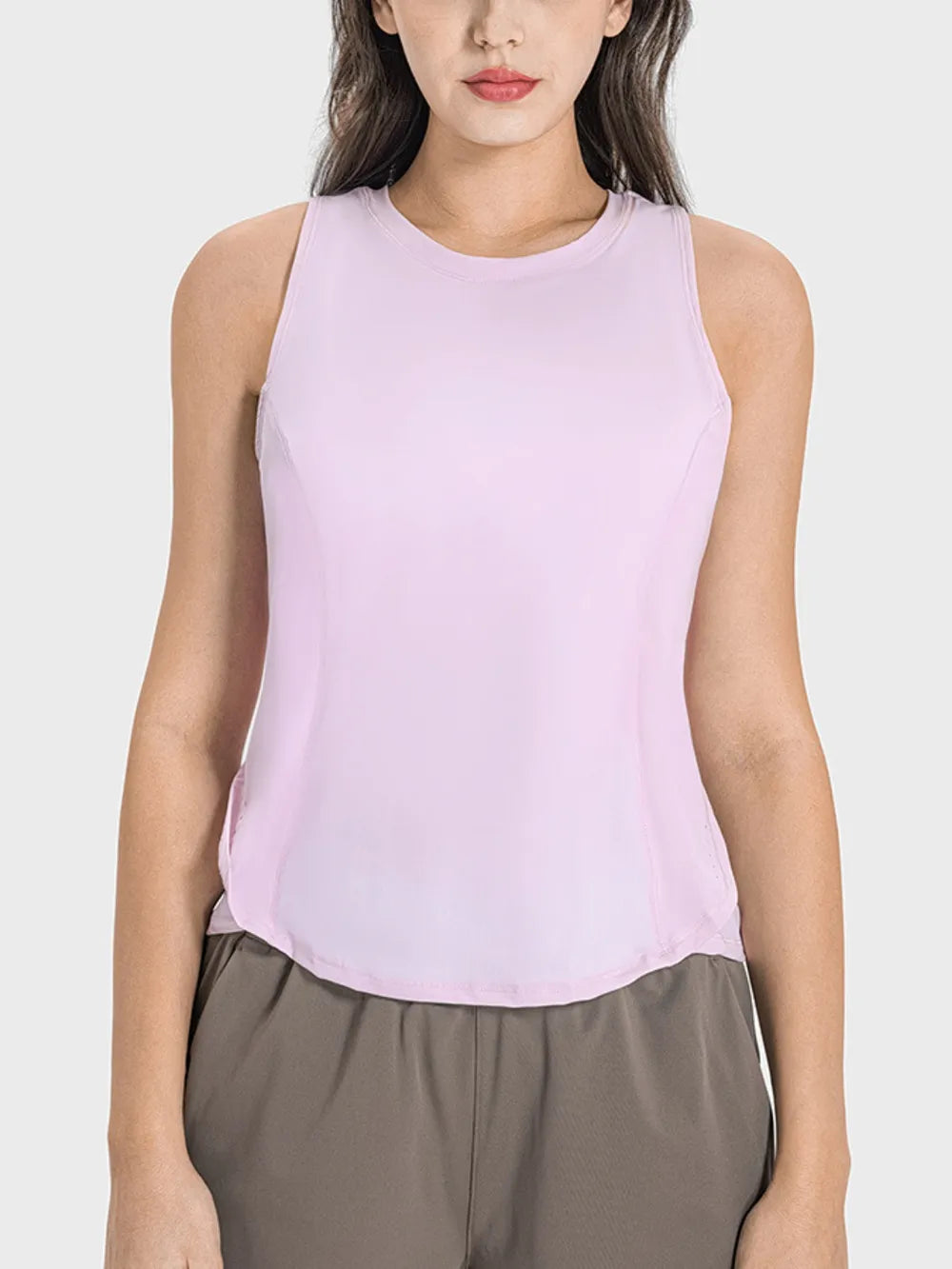 Round Neck Active Tank detail