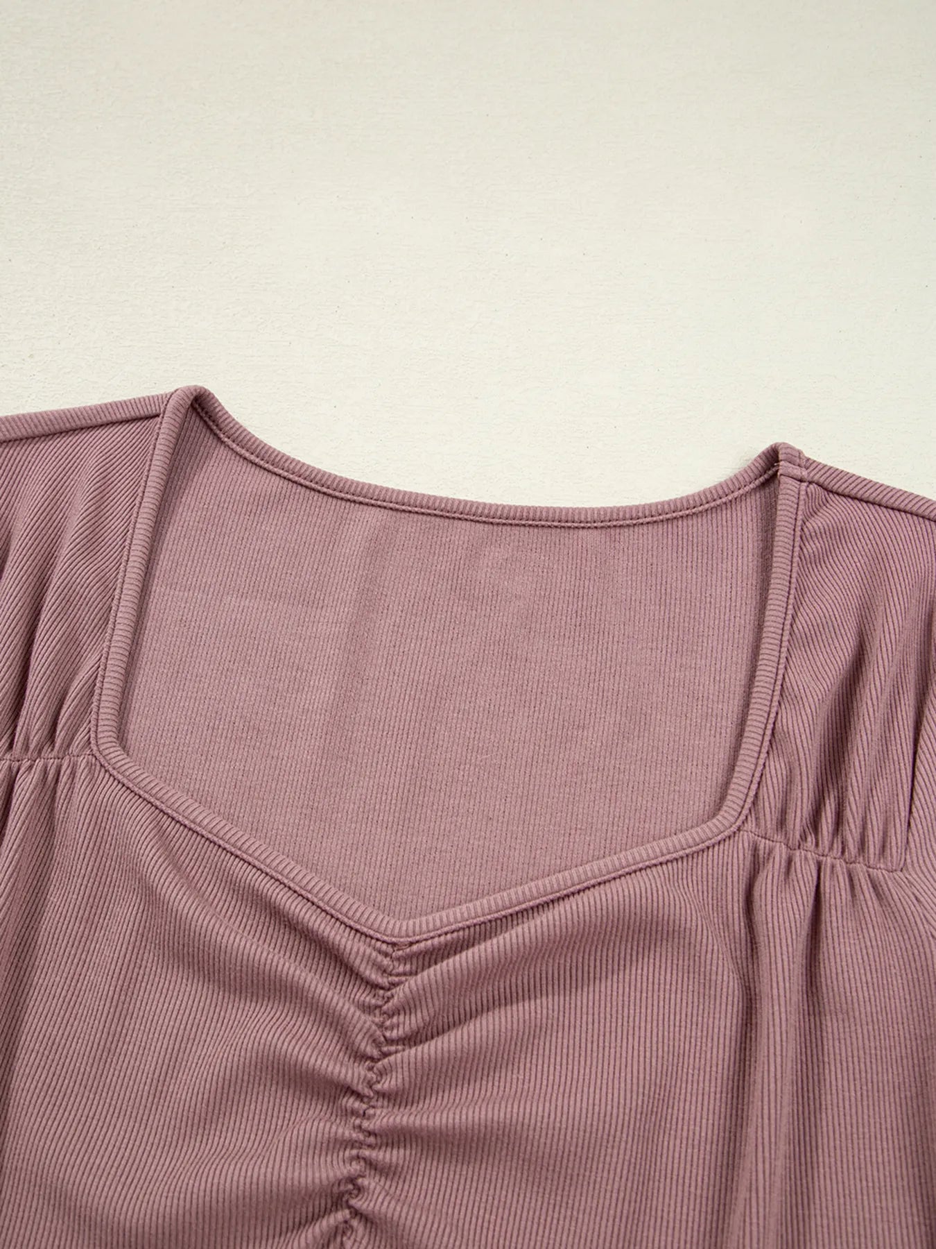 Ruched Front Long Sleeve T-Shirt - Fashorio