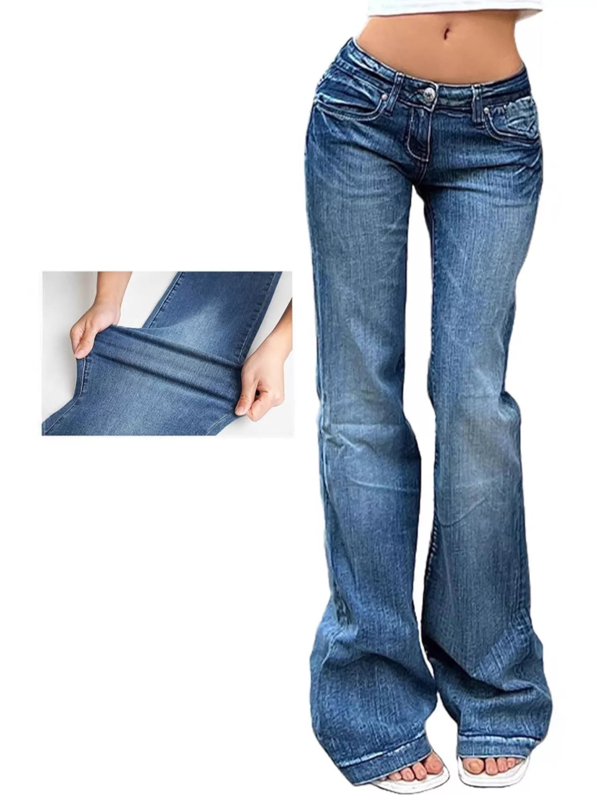 Flared denim side profile