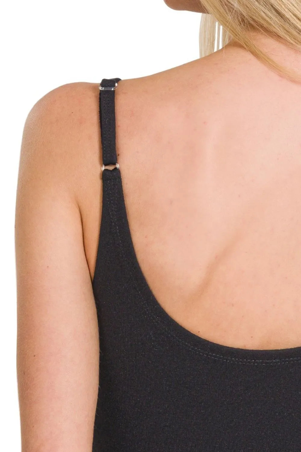 Ponte Spaghetti Strap Bodycon Mini Dress on model