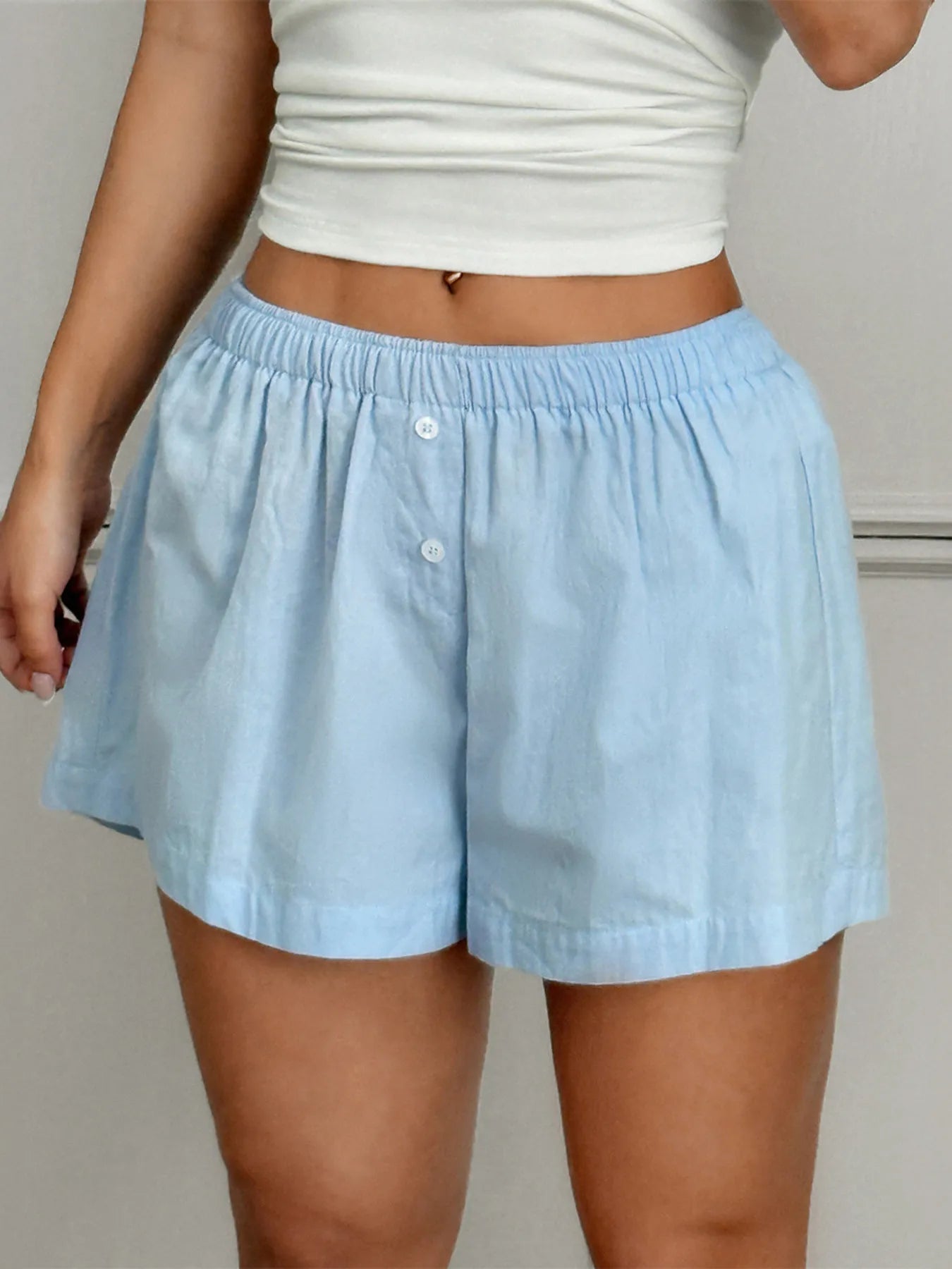 Relaxed Fit Elastic Waist Shorts - Fashorio