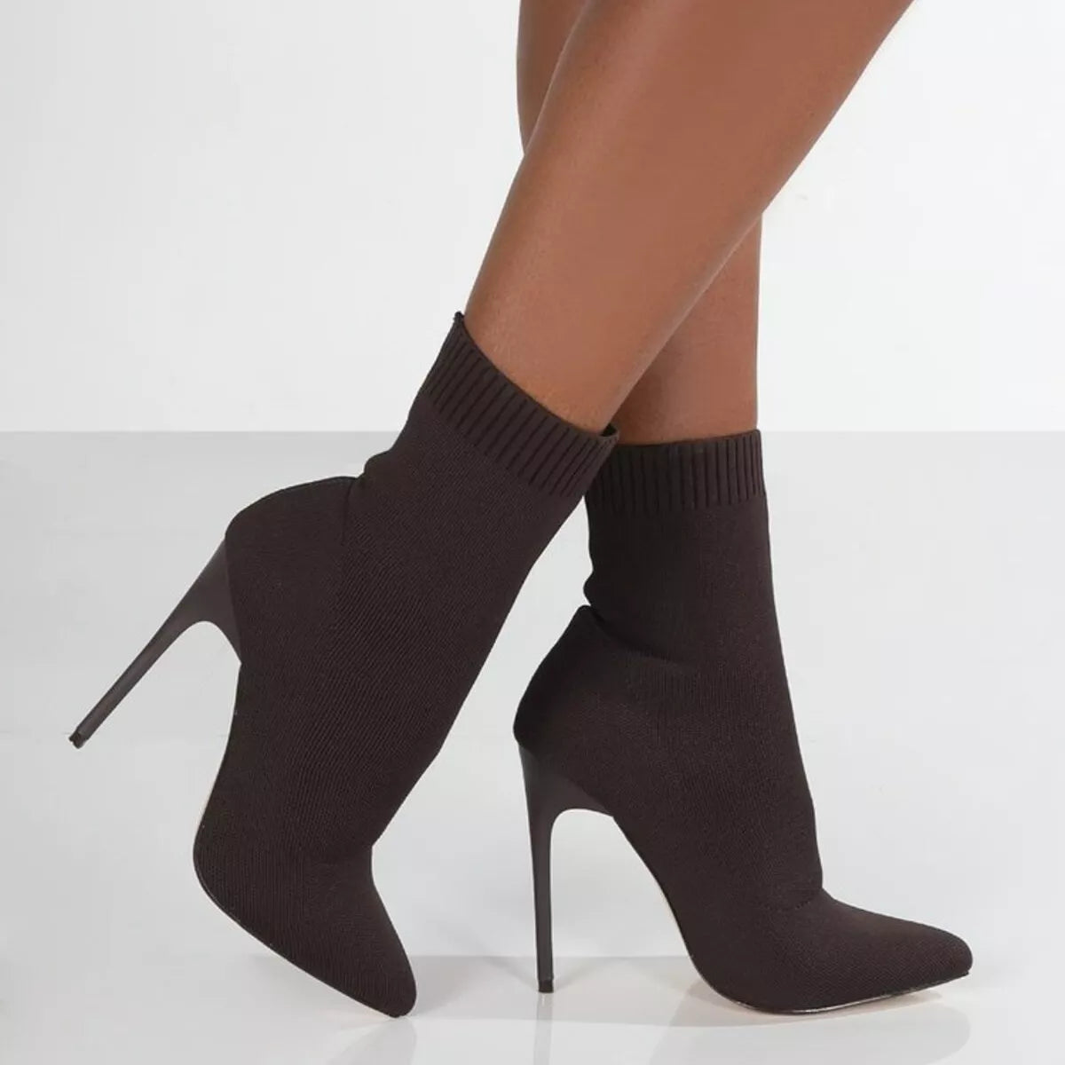 Point toe stiletto boots side profile