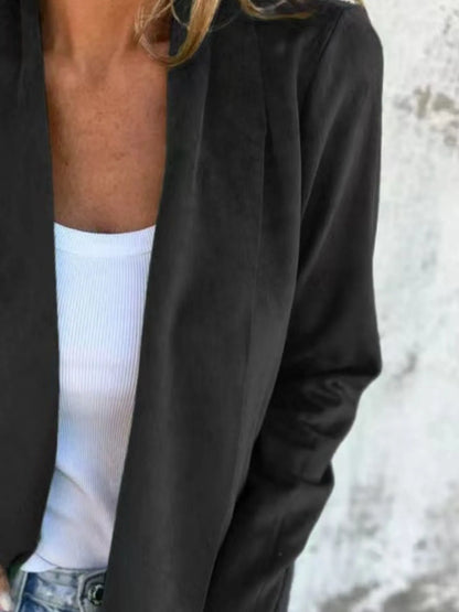 Full Size Open Front Casual Cardigan Plus Size - Fashorio